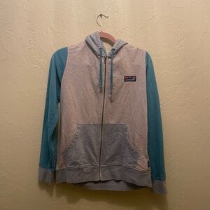 Patagonia Gray and Teal Hoodie